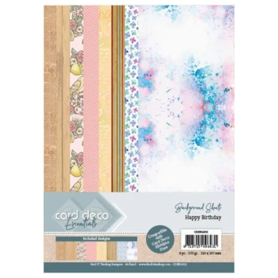 Afbeelding van Happy Birthday Background Sheets Card Deco Essentials