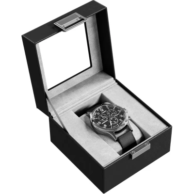 Afbeelding van ProCase horloge doos voor heren, unieke display, opbergdoos mannen, organizer met glazen deksel 1