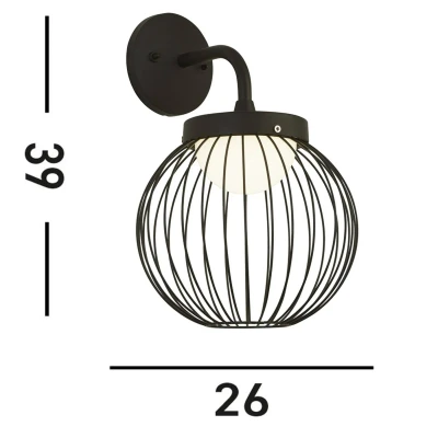 Afbeelding van LED buiten wandlamp X Cabin, IP44, zwart, metaal