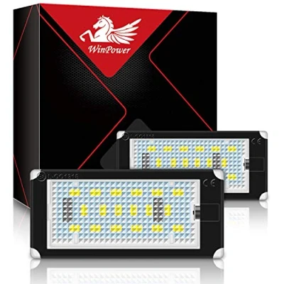 Afbeelding van WinPower foutloze led kentekenplaatverlichting, montage lampen, 6000 K, fris wit licht, E46 (2 deuren) 1998 2003, 1 paar