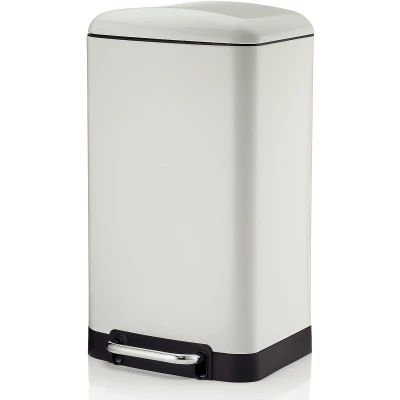 Afbeelding van Afvalemmer RVS Wit, 30 L Kela Davino