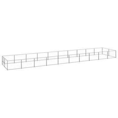 Afbeelding van vidaXL Hondenkennel 20 m² staal zilverkleurig