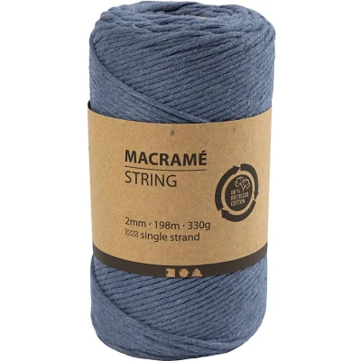 Afbeelding van Creativ Company CC Macramékoord 2 mm 198 m Blauw