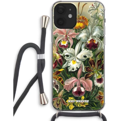 Afbeelding van Case Company® iPhone 12 hoesje met Koord Haeckel Orchidae Telefoonhoesje Zwart Extra Bescherming aan alle Kanten en Over de Schermrand