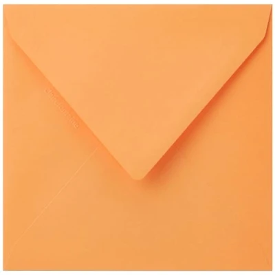 Afbeelding van Clairefontaine 5598C, verpakking met 20 gegomde enveloppen, vierkant, 14 x cm, 120 g/m², kleur: oranje, uitnodiging voor evenementen en correspondentie, pollen serie, glad papier van hoge kwaliteit