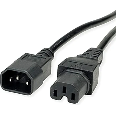 Afbeelding van VALUE Stroomkabel IEC320/C14 male C15 female, H05RN F, zwart, 0,5 m