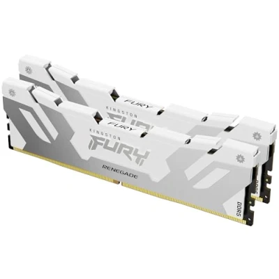 Image de Kingston FURY Renegade DDR5 kit 32 Go: 2 x 16 Go DIMM 288 broches 3200 MHz / PC5 51200 CL32 1.4 V mémoire sans tampon on die ECC blanc/argent