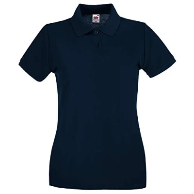 Afbeelding van Fruit Of The Loom Dames Fit Premium Poloshirt Met Korte Mouwen (Donker Marine) Maat XL