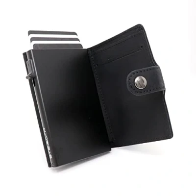 Afbeelding van Stealth Wallet Minimalistische portefeuille met pop up kaarthouder, in geschenkdoos, van licht en dun aluminium, creditcard etui RFID /NFC blokkering, Minimalistisch