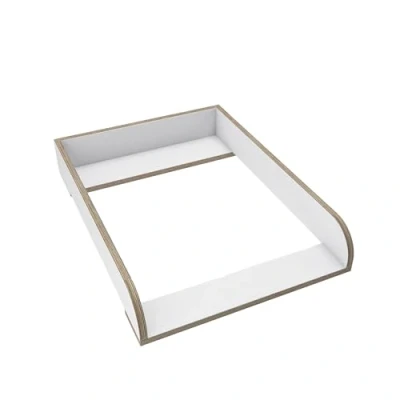 Afbeelding van regalik IKEA Hemnes luieronderlegger, verlenging voor commode 50 cm, afneembaar, luierblad met afgeronde fronten, Superwood wit, ABS materiaal, 2 mm, 72 cm x 54