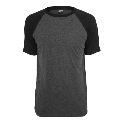 Afbeelding van Urban Classics Raglan Contrast Tshirt print, Heren, Maat: Large, Mottled grey/ black