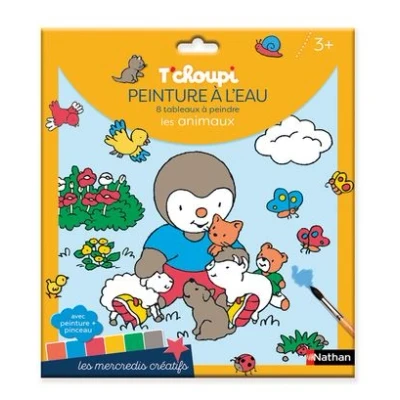 Image de Pochette T&#039;choupi peinture à l&#039;eau 8 tableaux peindre les animaux