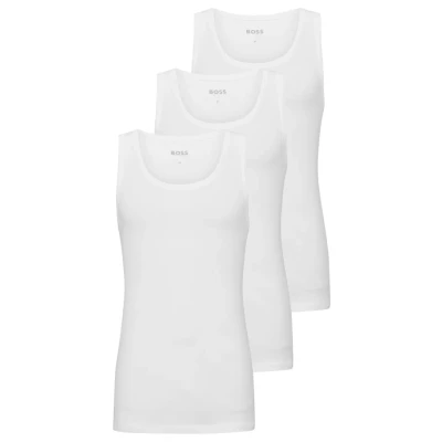 Afbeelding van HUGO BOSS heren Singlet van katoen in 3 pack de kleur Wit, maat: XS