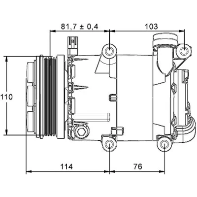 Afbeelding van MAHLE ORIGINAL ACP 866 000P AC Compressor 7VS16ic 12 PAG 46 YF R 1234yf, 134a Met afdichtring Zonder olieaftapschroef VOLVO: V50, C30, FORD: Focus 2