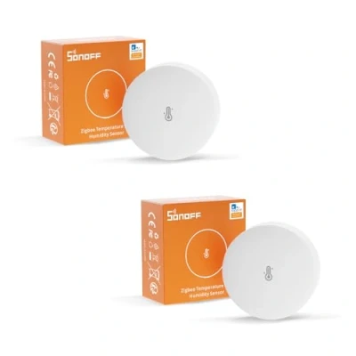 Afbeelding van SONOFF SNZB 02P Set van 2 Zigbee hygrometer voor binnen, temperatuur en vochtigheidssensor, compatibel met Alexa/Google Home/SmartThings/Home Assistant/IFTTT