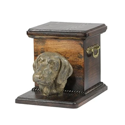 Afbeelding van urn hond voor teckel met beeldje Elegante hondenas
