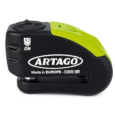 Afbeelding van Artago 30 x 14 motorschijfblok met of zonder alarm, 120 dB, hoogwaardig + &quot;Don&#039;t Touch&quot;, SRA en Sold Secure goedgekeurd, anti boorschijf, 5 mm, dubbele vergrendeling staal, diefstalbeveiliging