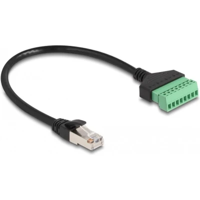 Afbeelding van RJ45 (m) Terminal Block (2 delig) kabel U/UTP CAT6 Gigabit / zwart 2 meter