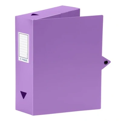Afbeelding van Viquel Archiefdoos A4 met grote capaciteit van kunststof Class doc rug 8cm Drukknoopsluiting Identificatielabel Paars
