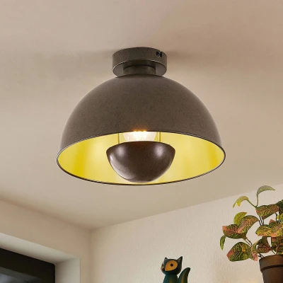 Afbeelding van Lindby plafondlamp 1licht Staal H: 26 cm E27 donkergrijs
