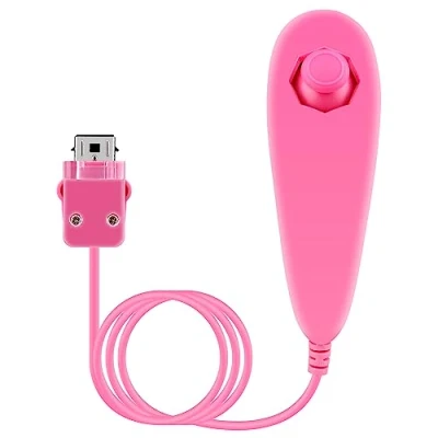 Image de OSTENT Manette Nunchuck à Base de Mouvement Compatible avec la Console Nintendo Wii Couleur Rose