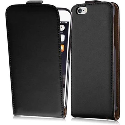 Afbeelding van Cadorabo Hoesje geschikt voor Apple iPhone 6 PLUS / 6S in KAVIAAR ZWART Beschermhoes Case Cover flip design, gemaakt van glad kunstleder