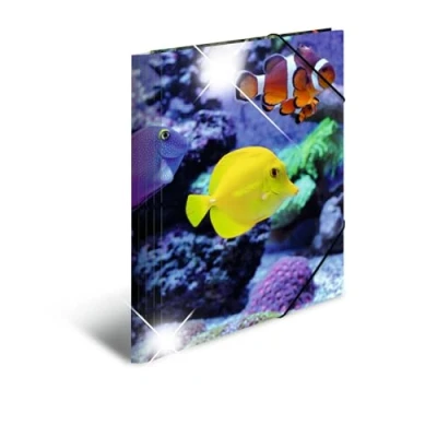 Image de HERMA 19324 Classeur A4 en plastique solide avec effet brillant et rabats intérieurs imprimés Motif animaux poissons