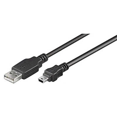 Afbeelding van USB Mini B naar A kabel USB2.0 tot 2A / zwart 0,30 meter