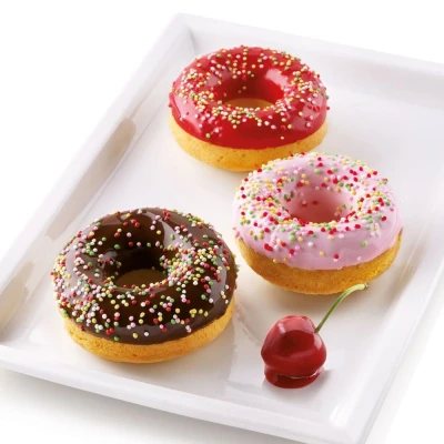 Afbeelding van Silikomart Siliconen Bakvorm Donuts (6x) Ø7,5x2,8cm