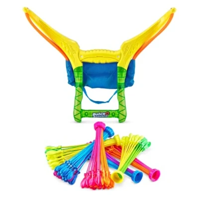 Afbeelding van BUNCH O BALLOONS 56468 S001 ES Splash Launcher, 100 stuks snelvullende zelfborgende waterballonnen (6 stuks) neon, meerkleurig, slingshot en 200 ballonnen