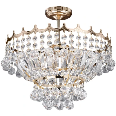 Afbeelding van Searchlight Versailles Luster Ø 42 X 44 Cm Goud En Transparant
