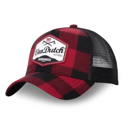 Afbeelding van Vondutch Black/Red Plaid Trucker Snapback Cap JACK