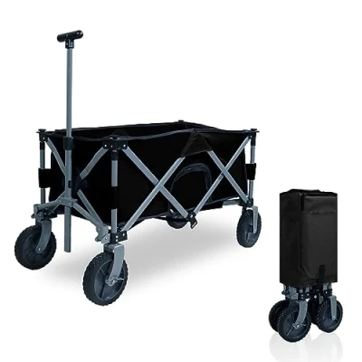Afbeelding van CCLIFE Opvouwbare transportwagen, strandwagen, capaciteit 80 kg, universele wielen, zijtas. Ideaal voor sport, winkelen, kamperen