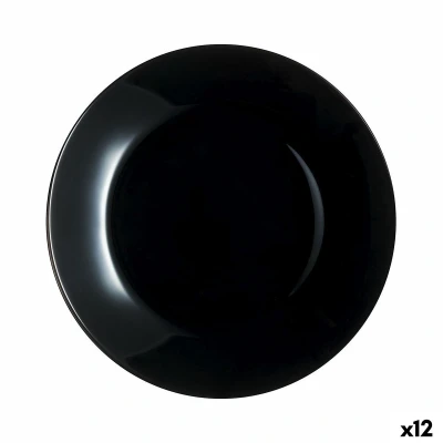 Afbeelding van Eetbord Luminarc Zelie Negro Zwart Glas Ø 25 cm (12 Stuks)