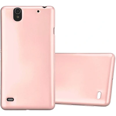 Afbeelding van Cadorabo Hoesje geschikt voor Sony Xperia C4 in METALLIC ROSE GOUD Beschermhoes gemaakt van flexibel TPU silicone Case Cover
