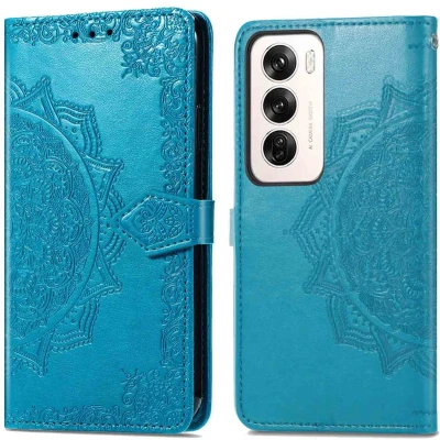 Afbeelding van imoshion Hoesje Geschikt voor Oppo Reno 12 Met Pasjeshouder Mandala Bookcase Turquoise
