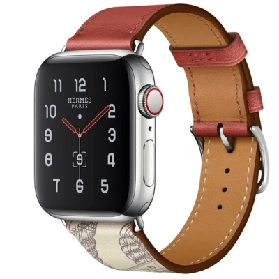 Afbeelding van Apple Watch Leren bandje met print Rood Geschikt voor 38mm / 40mm 41mm
