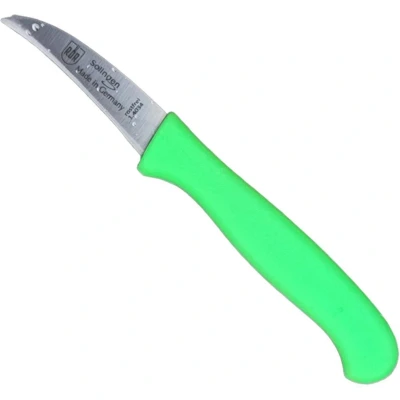 Afbeelding van RÖR Solingen Schilmesje Krom Gebogen Kunststof Handvat RVS Lemmet Neon Groen