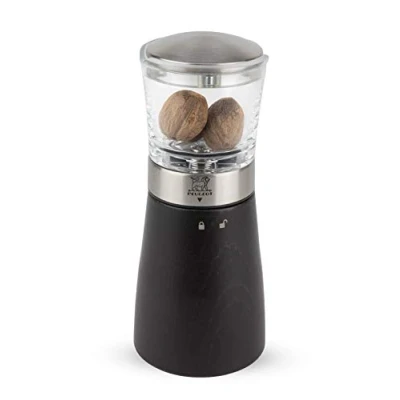 Image de Peugeot Moulin à muscade manuel en bois couleur chocolat 15 cm