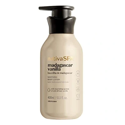 Afbeelding van O Boticário Nativa SPA Vanille uit Madagaskar, vochtinbrengende lichaamscrème, geurende bodylotion met Quinoa druppels voor meer hydratatie, 400 ml