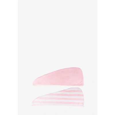 Afbeelding van Brushworks Luxury HAIR Towels (PACK OF 2) Bad &amp; bodyset, Dames, Maat: One Size, Pink white