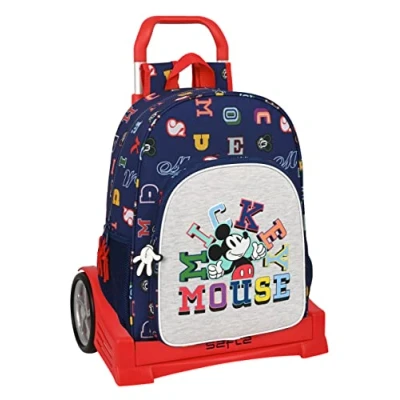 Afbeelding van Schoolrugzak met Wielen Mickey Mouse Clubhouse Only one Marineblauw (33 x 42 14 cm)