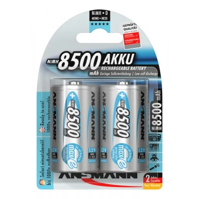 Afbeelding van Ansmann maxE Mono D LR20 8500 mAh NiMH batterij in een blister van 2