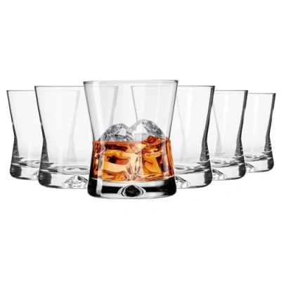 Afbeelding van KROSNO Whiskey Glazen Set van 6 290 ml X Line collectie Perfect voor thuis, restaurants en feestjes Vaatwasmachinebestendig