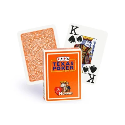 Image de Cartes Texas Poker 100% plastique (orange)