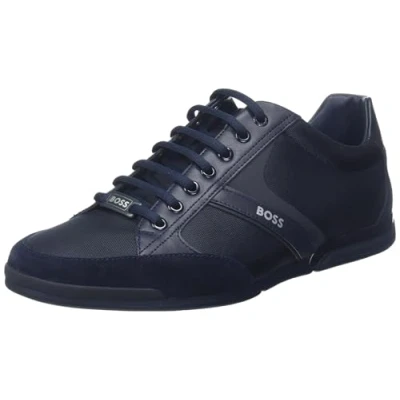Afbeelding van BOSS Saturn Low Profile Top Sneakers voor heren, Donkerblauw