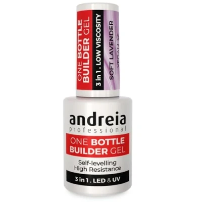 Afbeelding van Andreia Nagelopbouwgel 3 in 1 professionele uv en led gel voor het versterken van de nagel of verlenging formule met lage viscositeit zelfnivellerend fles 14 ml kleur Soft Lavender
