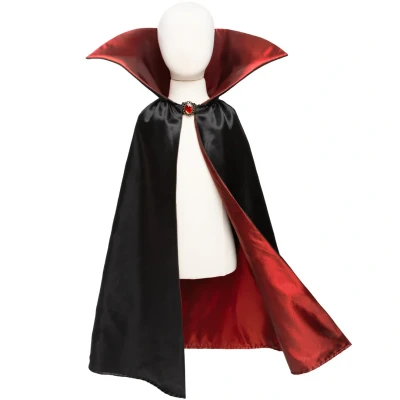 Afbeelding van Great Pretenders Verkleedkledij Vampieren cape Zwart/Rood Maat 5 6 jaar