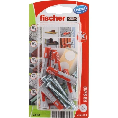 Afbeelding van Fischer duopower 8x40 plankbevestiging inclusief schroeven en stickers