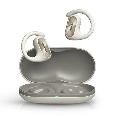 Afbeelding van 1MORE Fit SE S30 Draadloze Bluetooth hoofdtelefoon met 4 microfoons voor heldere oproepen, gedeeld design oorhaken, IPX5, 30 uur batterijduur, compatibel iPhone en Android (wit)